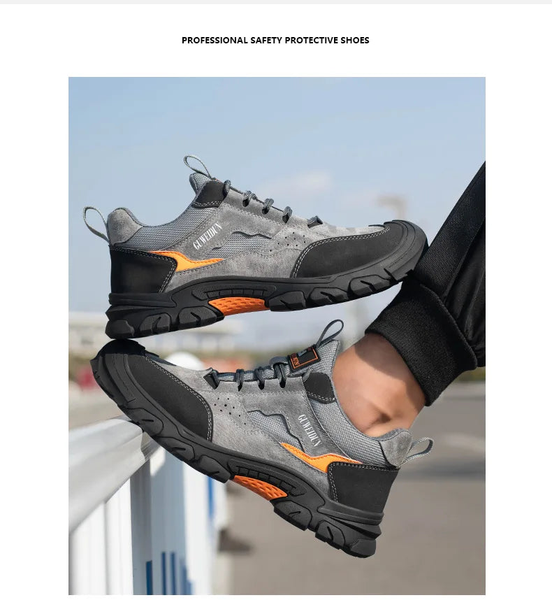 Men’s Lightweight Safety Work Shoes – Plastic Toe & Anti-Puncture